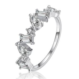 925 Sterling Silver Geometric Shapes Cubic Zirconi